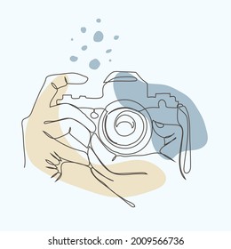 Dibujo en línea con cámara de forma abstracta con imagen de captura a mano