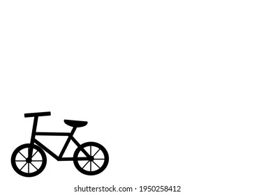 Line art drawing bicycle icon on white background blank space for writing the text