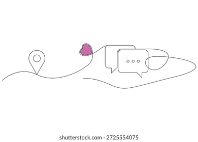 Dibujo de arte en línea Burbuja Masaje entrante y masaje saliente Señal de amor
