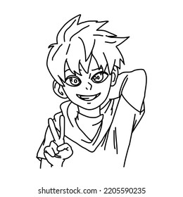 line art drawing comic characters