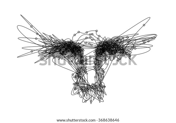 Line Art Drawing Eyes Nose Sketched Stock Vector Royalty