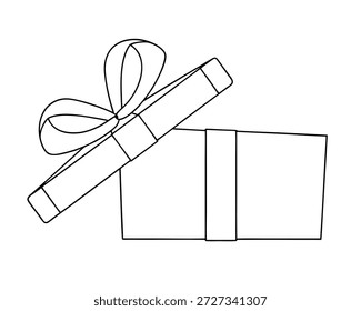 Linie Kunst Zeichnung Geschenkbox verpackt Überraschung Pack eps