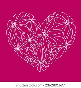 line art drawing of a heart for coloring, cards, books