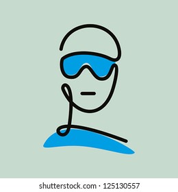 line art drawing of human face