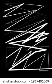 Line art drawing isolate on black background . Copy space for your text.