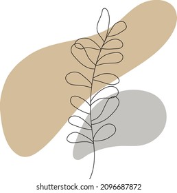 Line art drawing leaf. Aesthetic line art for design element, invitation, poster, banner and print design such as tote bag, cover book, wall art, tshirt