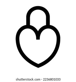 line art drawing of a locked love padlock