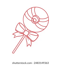 A line art drawing of a lollipop design vector illustration