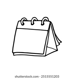 desenho em forma de linha de um calendário de virar de pé