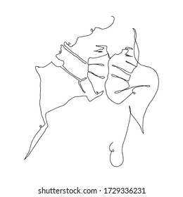 Line art drawing vector illustration of couple wearing protective face mask kissing.  Love print. Minimalist people icon. Symbol of love.