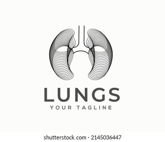 line art drawn lungs medical logo icon symbol template illustration inspiration