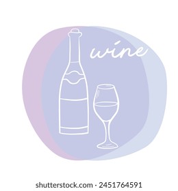 Line art of drink, vector illustration