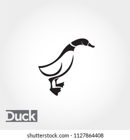 line art duck, goose, swan logo