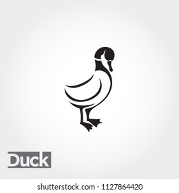 line art duck, goose, swan logo