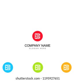 Line art E letter vector logo design symbol