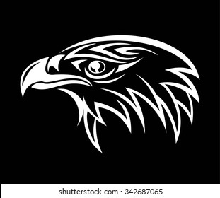 Line Art Eagle Or Hawk Head