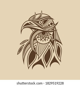 Line art eagle head vector artwork for poster print, t-shirt print, postcard design