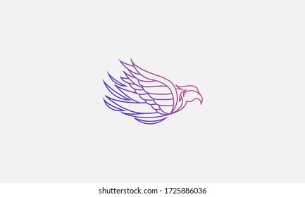 Line Art Eagle Logo abstract isolated Vector Template logo design