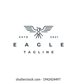 Plantilla de vectores de diseño de logotipo de águila de línea