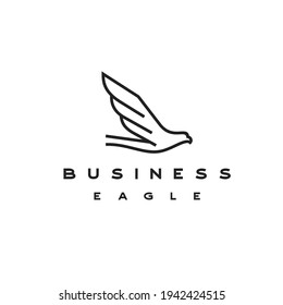 Line Art Eagle Logo Design Vector Template