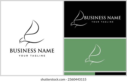 line art eagle logo design