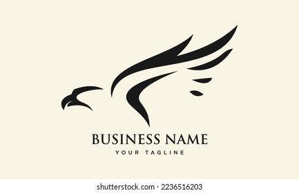 line art eagle logo template