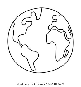 Line art Earth. Vector illustration. Modern 
minimalistic style