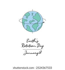 line art of Earths Rotation Day bom para Terras Rotation Day comemorar.