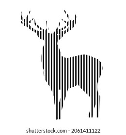 Line art effect, vector illustration of a deer, vector icons.