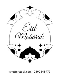 Line art Eid Mubarak typhography