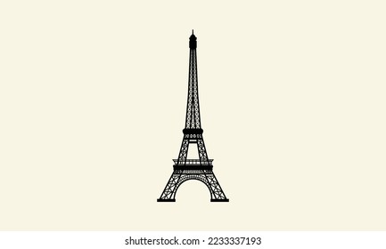 line art Eiffel tower logo