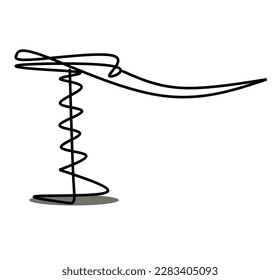 line art of electric post on white background