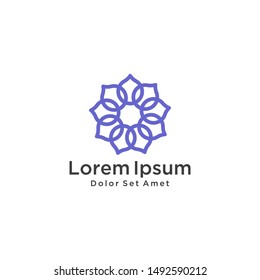 line art, elegant flower logo vector icon template