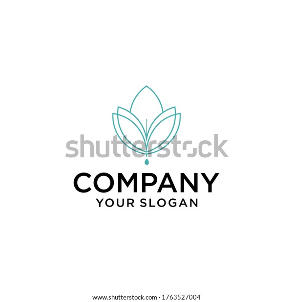 Line Art Elegant Flower Logo Stock Vector (Royalty Free) 1763527004 ...