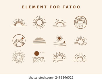 LINE ART ELEMENT FOR TATOO DESIGN