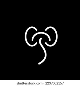 Diseño de vectores de cabeza de elefante de arte de línea
