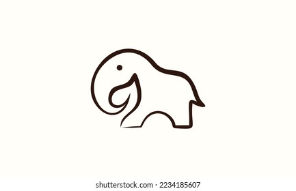 plantilla de logotipo de elefante de arte de línea