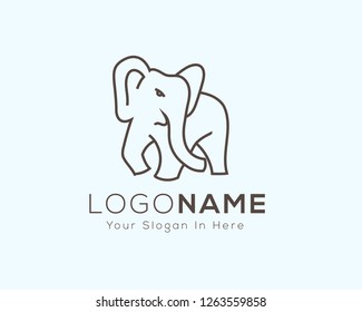 line art elephant style logo design inspiration