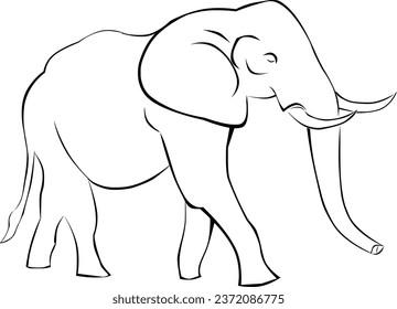 Line Art Elephant  Vector Logo