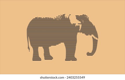 line art of elephant for wall