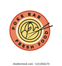 Line Art Emblem Poke Bar Logo design inspiration