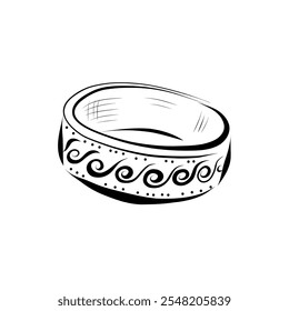 Line art. Engagement ring in line art style. Wedding