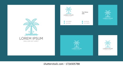 Inspiración en el diseño del logotipo de árbol pino/verde de línea