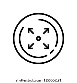 Line Art, Expand Arrows Icon Vector