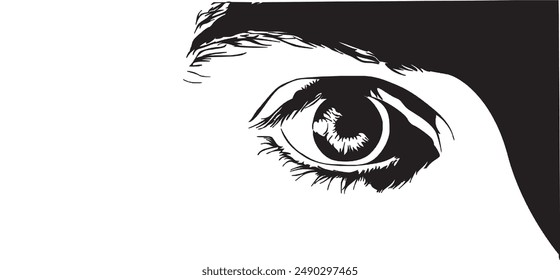 line art of eye detail (one eye)