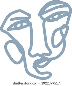 line art face character illustration