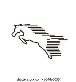 line art fast horse icon