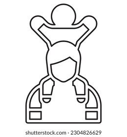 Line art Fatherhood icon on the white background