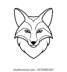 Line art Fax animal head vector art illustration.