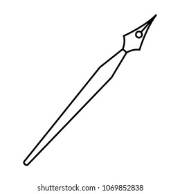 line art feather pen object design